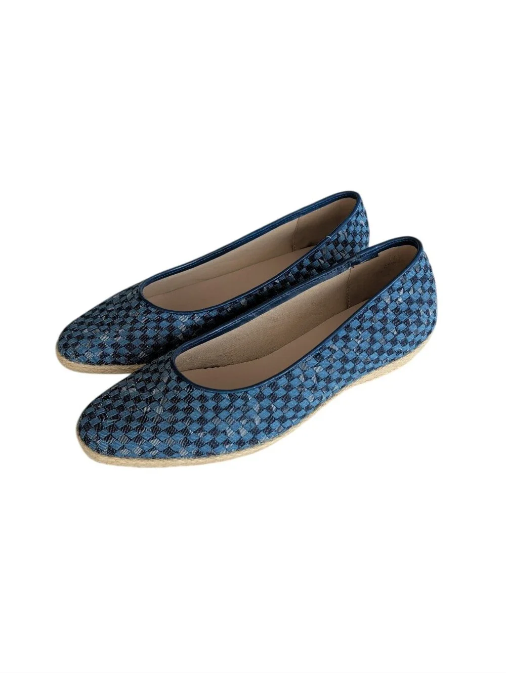 Beacon Espadrille Jute Wrapped Wedge Shoes 8W Blue